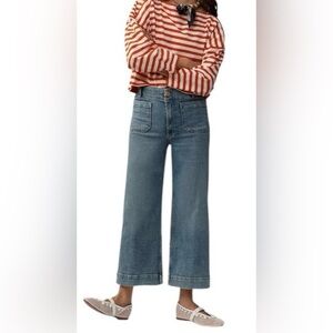 Anthropologie Maeve Size 32 The Colette Crop Wide-Leg Blue Jeans